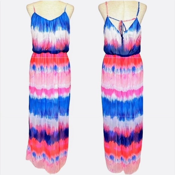 Bisou Bisou Colorful Tie-Dye Ombré Maxi Dress Size 16 - Picture 15 of 15
